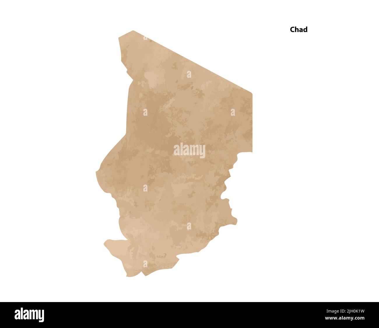 Ancienne carte texturée de papier d'époque du pays du Tchad - illustration vectorielle Illustration de Vecteur