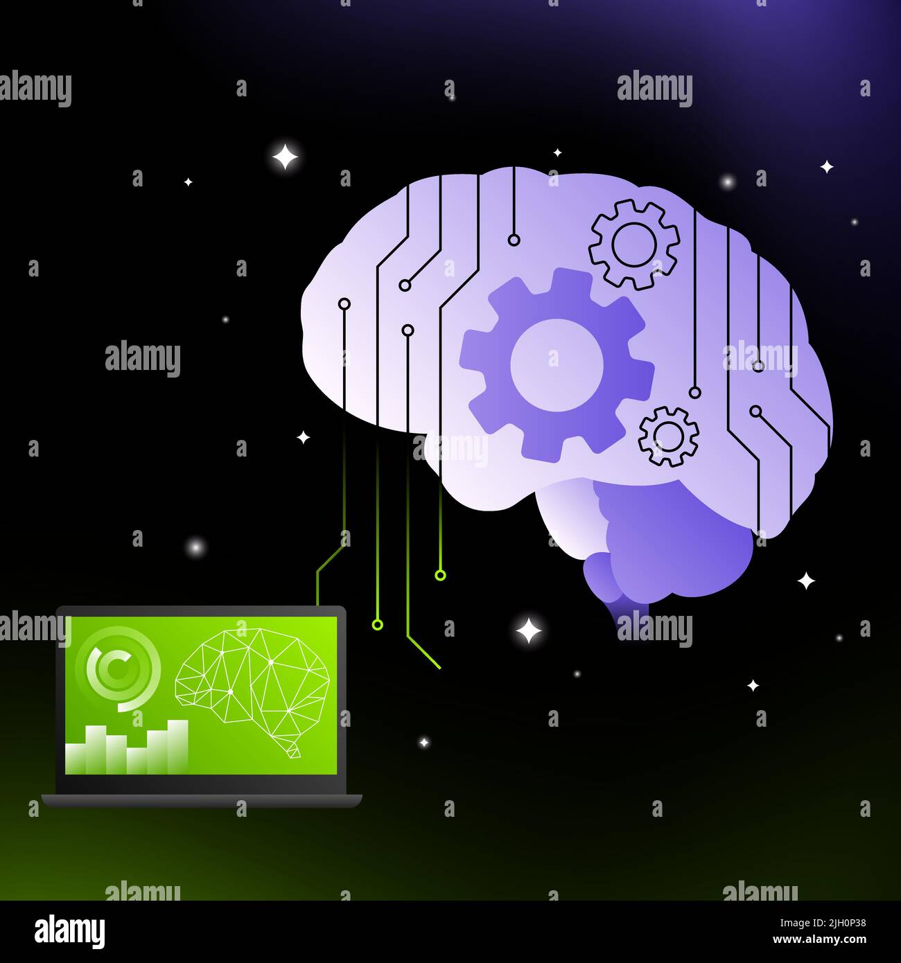 Human Brains Illustration, ai, machine Learning Abstract Graphics. Illustration vectorielle Illustration de Vecteur