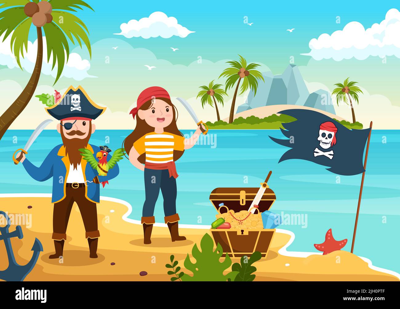 Image De Page De Garde Avec Un Dessin De Pirate