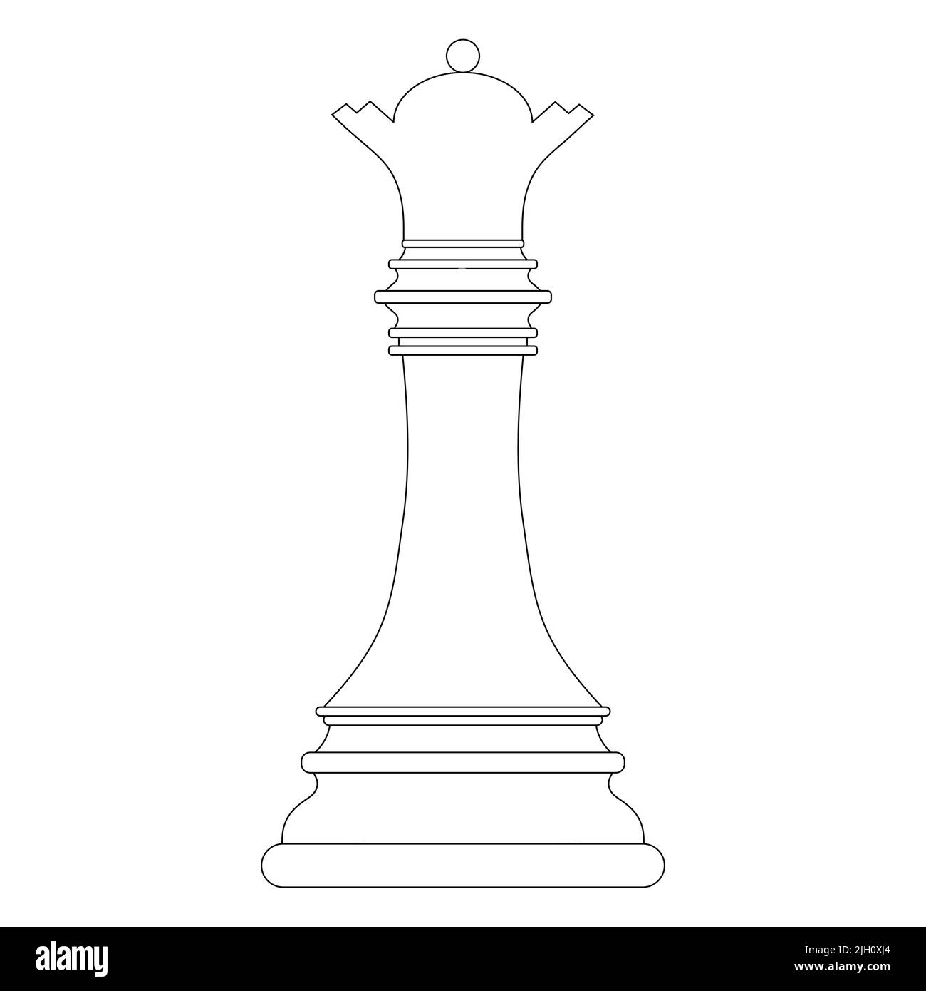 Silhouette de la reine d'échecs isolée sur fond blanc. Icônes d'échecs. Illustration vectorielle pour la conception Illustration de Vecteur