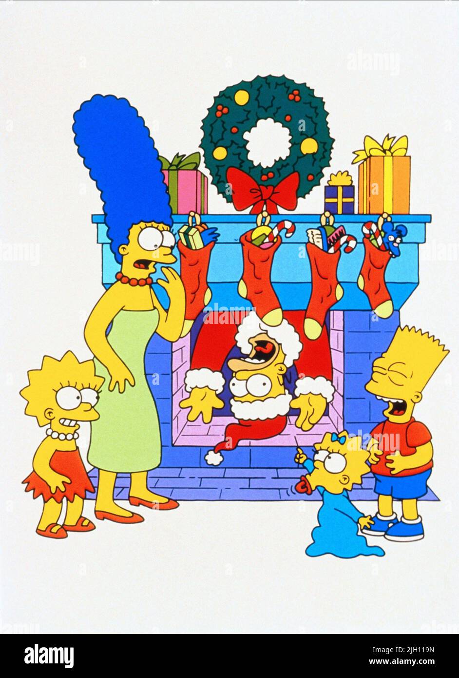LISA,MARGE,HOMER,MAGGIE,SIMPSON, THE SIMPSONS, 1989 Banque D'Images