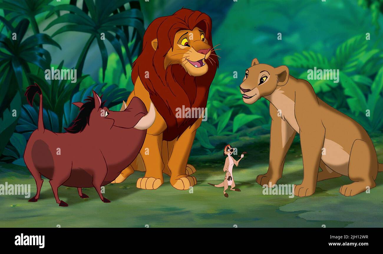 PUMBAA,MAFUSA,TIMON,NALA, LE ROI LION, 1994 Banque D'Images