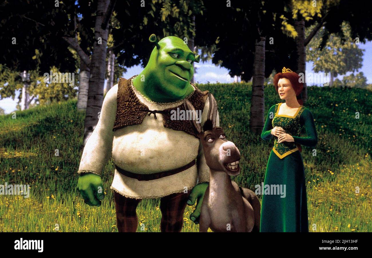 SHREK,ÂNE,FIONA, SHREK, 2001 Banque D'Images