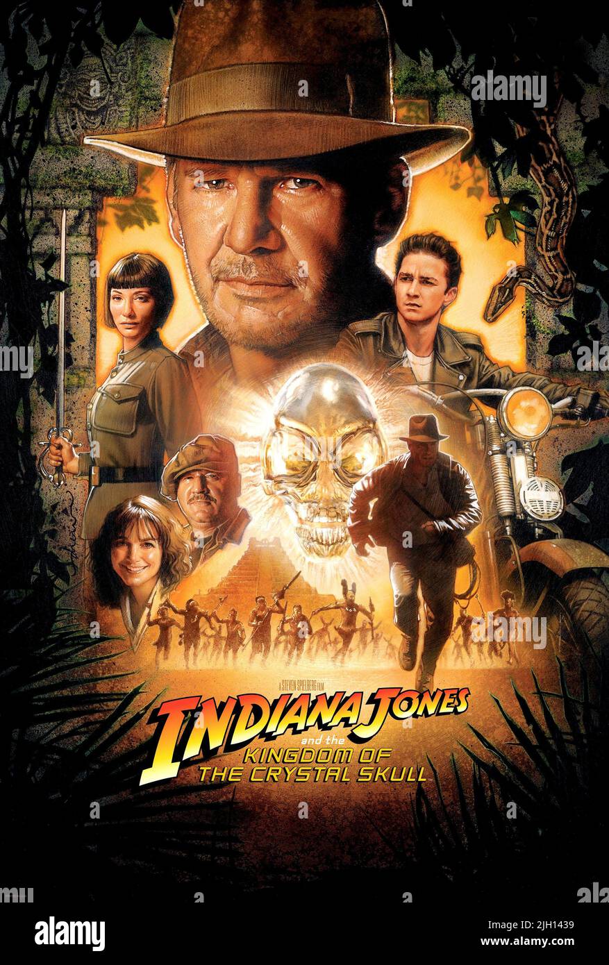 BLANCHETT,FORD,LABEOUF,ALLEN,POSTER, INDIANA JONES ET LE ROYAUME DU CRÂNE DE CRISTAL, 2008 Banque D'Images