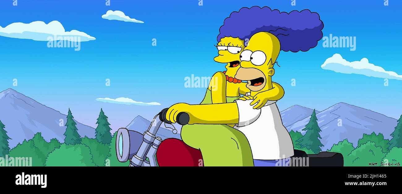MARGE, HOMER, THE SIMPSONS FILM, 2007 Banque D'Images