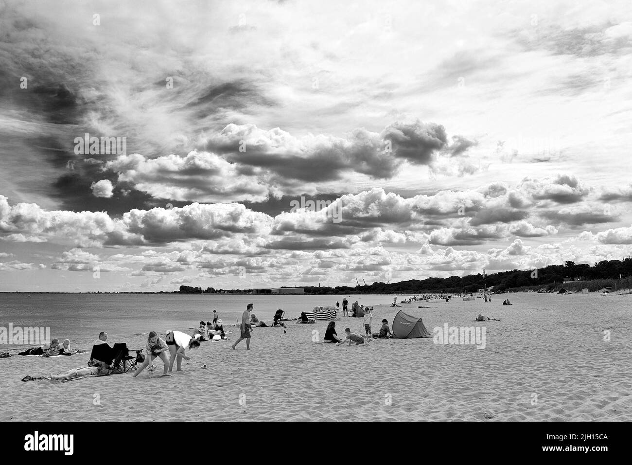 Vacances, repos sur la plage, Golfe de Gdansk, Mer Baltique, Pologne, Europe. Banque D'Images