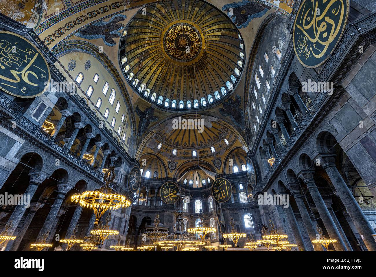 intérieur de la mosquée sainte-sophie à istanbul, turquie Banque D'Images