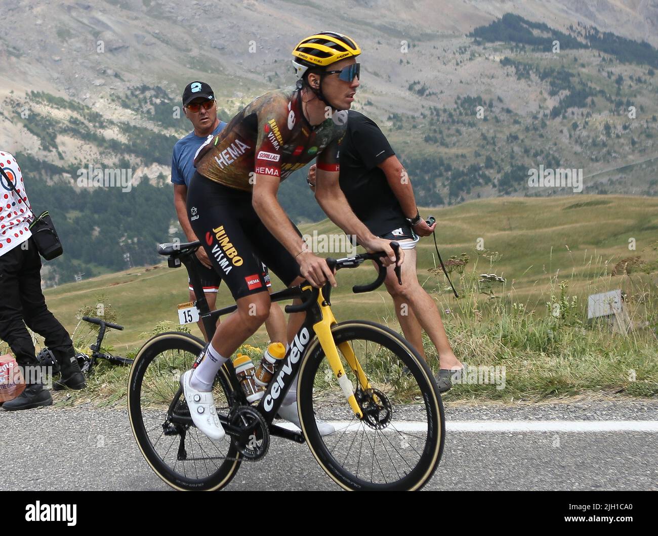 Christophe Laporte de Jumbo-Visma pendant le Tour de France 2022, course  cycliste 11, Albertville - Col