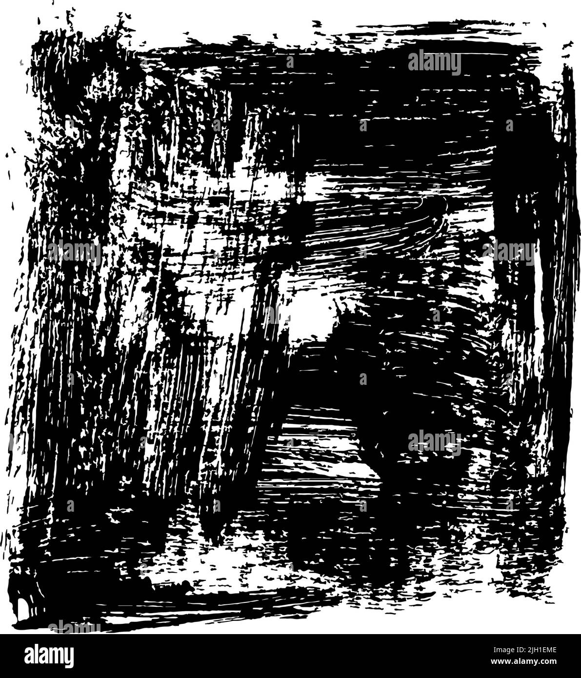 Carré de grunge noir dessiné à la main avec des gribouces. Illustration de Vecteur