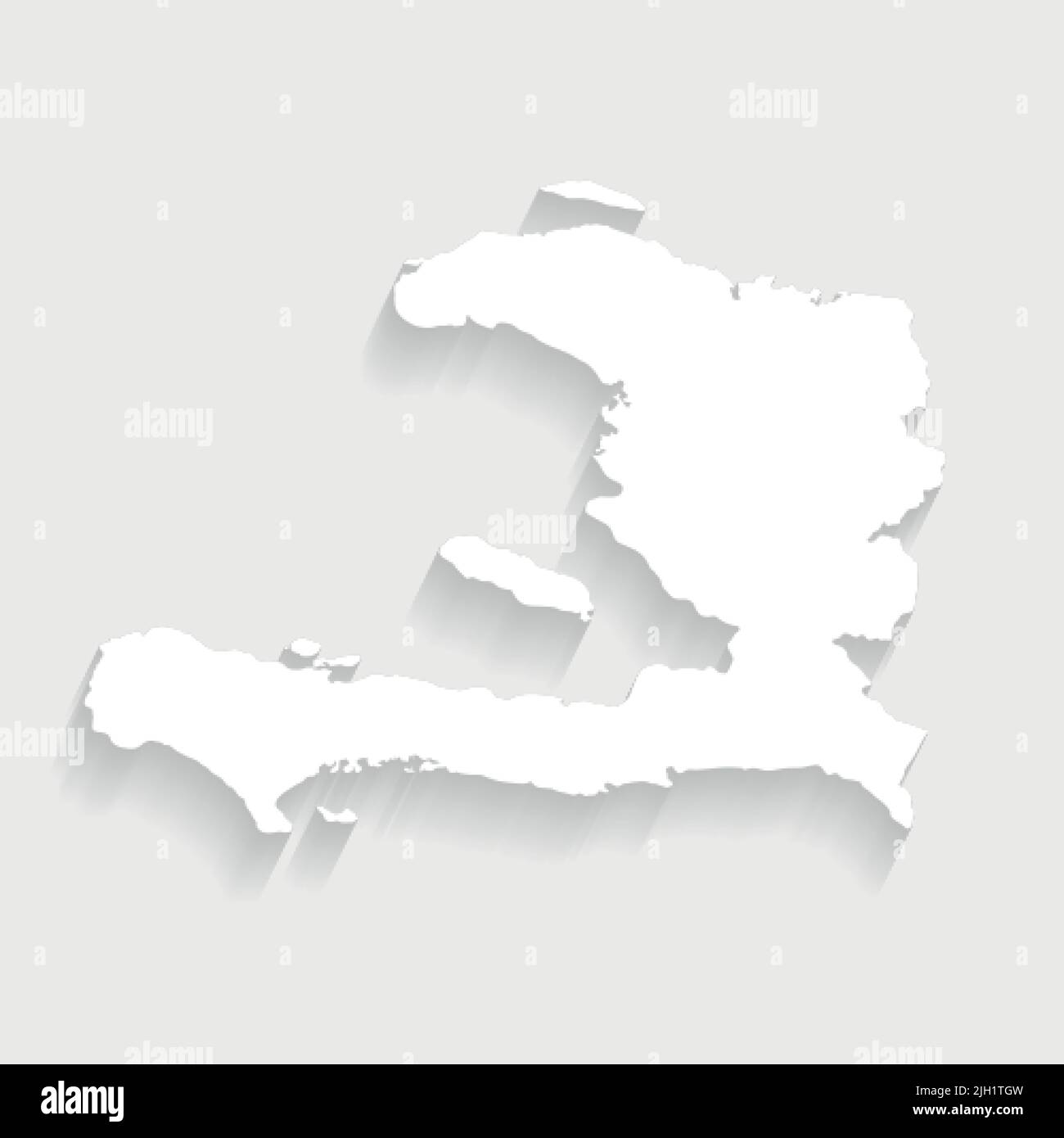 Simple carte blanche d'Haïti sur fond gris, vecteur, illustration, fichier eps 10 Illustration de Vecteur