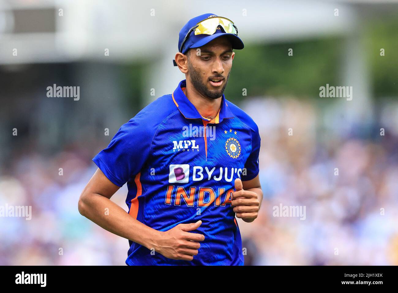 Prasidh Krishna de l'Inde pendant le match en, le 7/14/2022. (Photo de Mark Cosgrove/News Images/Sipa USA) crédit: SIPA USA/Alay Live News Banque D'Images