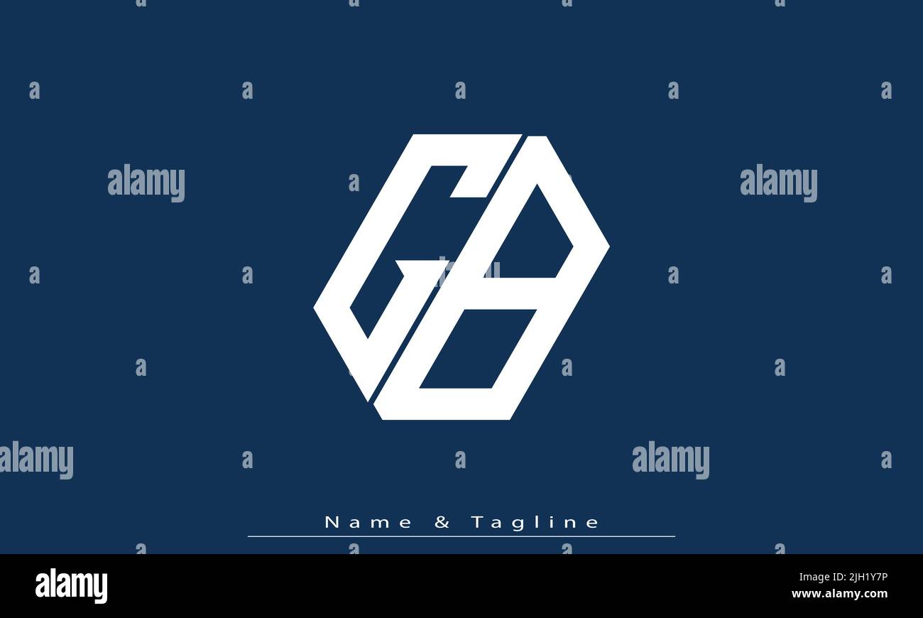 Lettres de l'alphabet initiales Monogram logo GB , BG Illustration de Vecteur