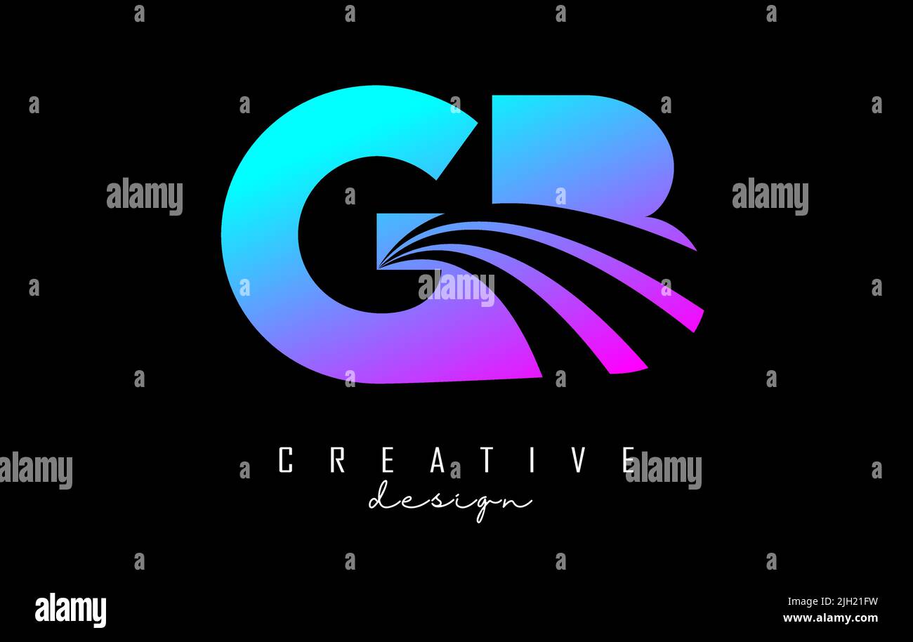 Logo original et coloré GB g b avec lignes de pointe et design de route. Lettres à motif géométrique. Illustration vectorielle avec lettre et cu Illustration de Vecteur