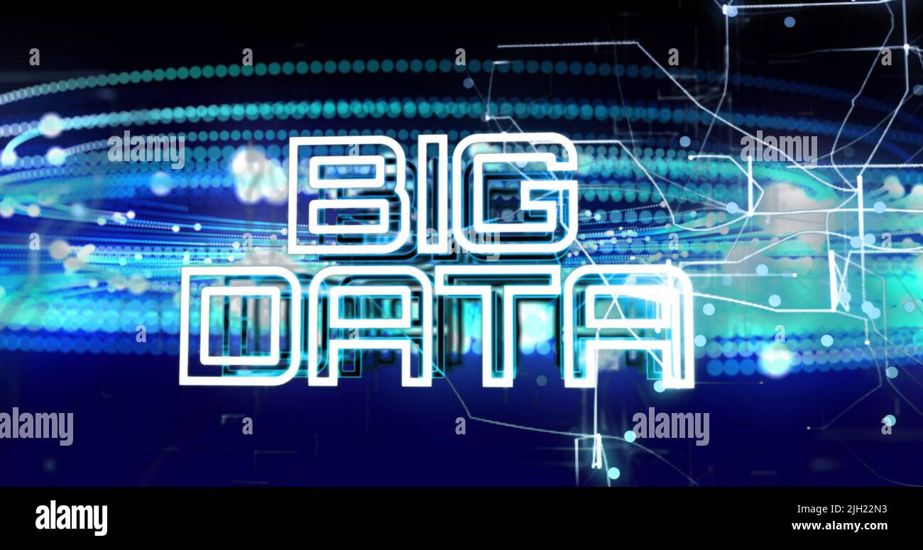 Image du texte Big Data sur des taches sur fond noir Banque D'Images