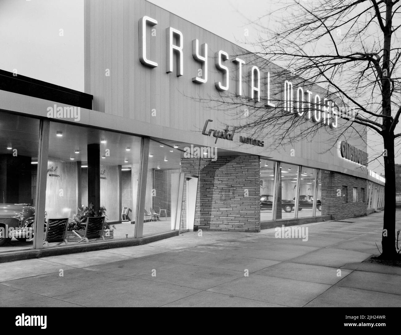 Crystal Motors, Oldsmobile car Showroom, 5901 Bay Parkway, Brooklyn, New York, USA, Collection Gottscho-Schleisner, février 1950 Banque D'Images