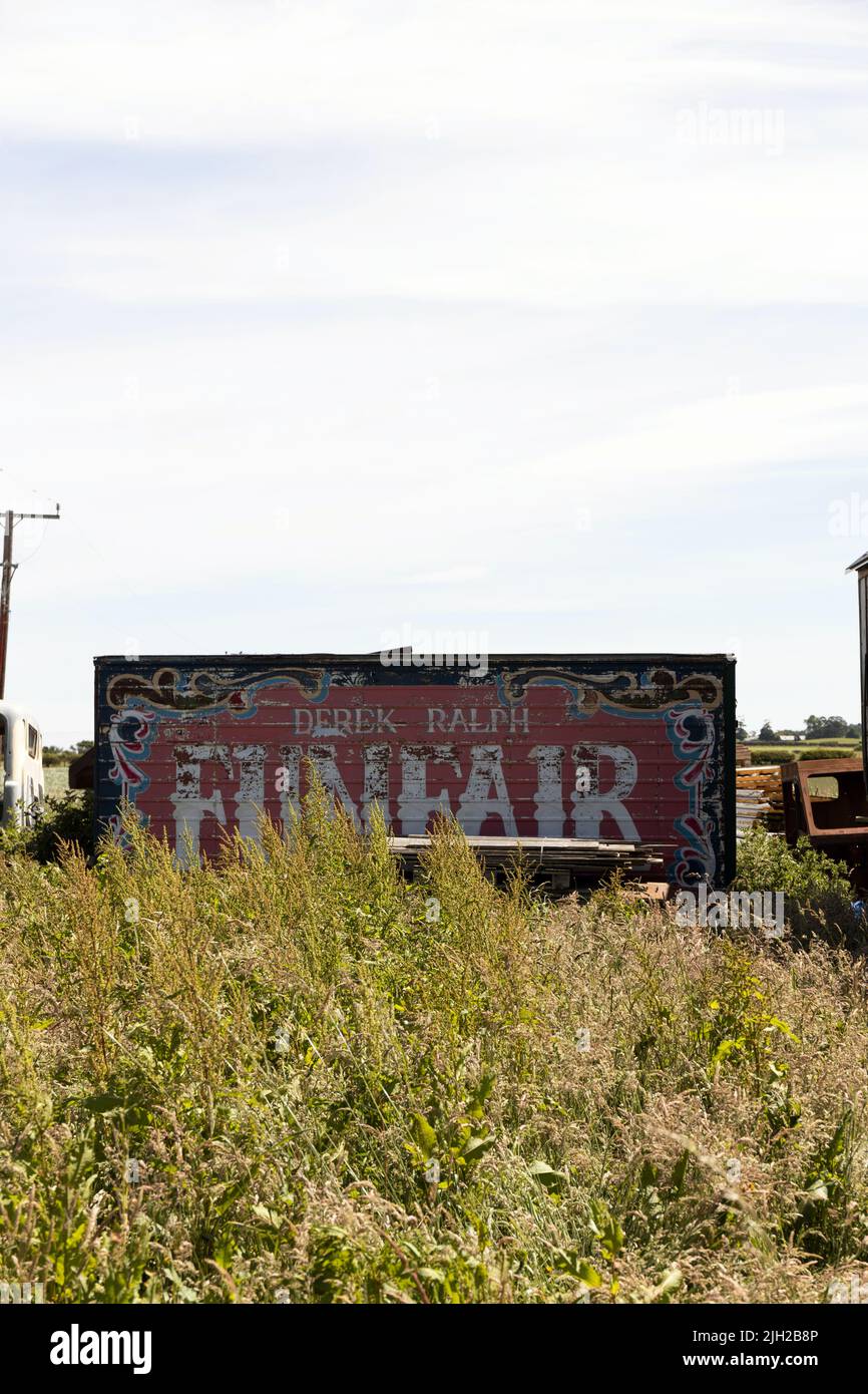 Vieux camion et remorque Derek Ralph Funfair Banque D'Images