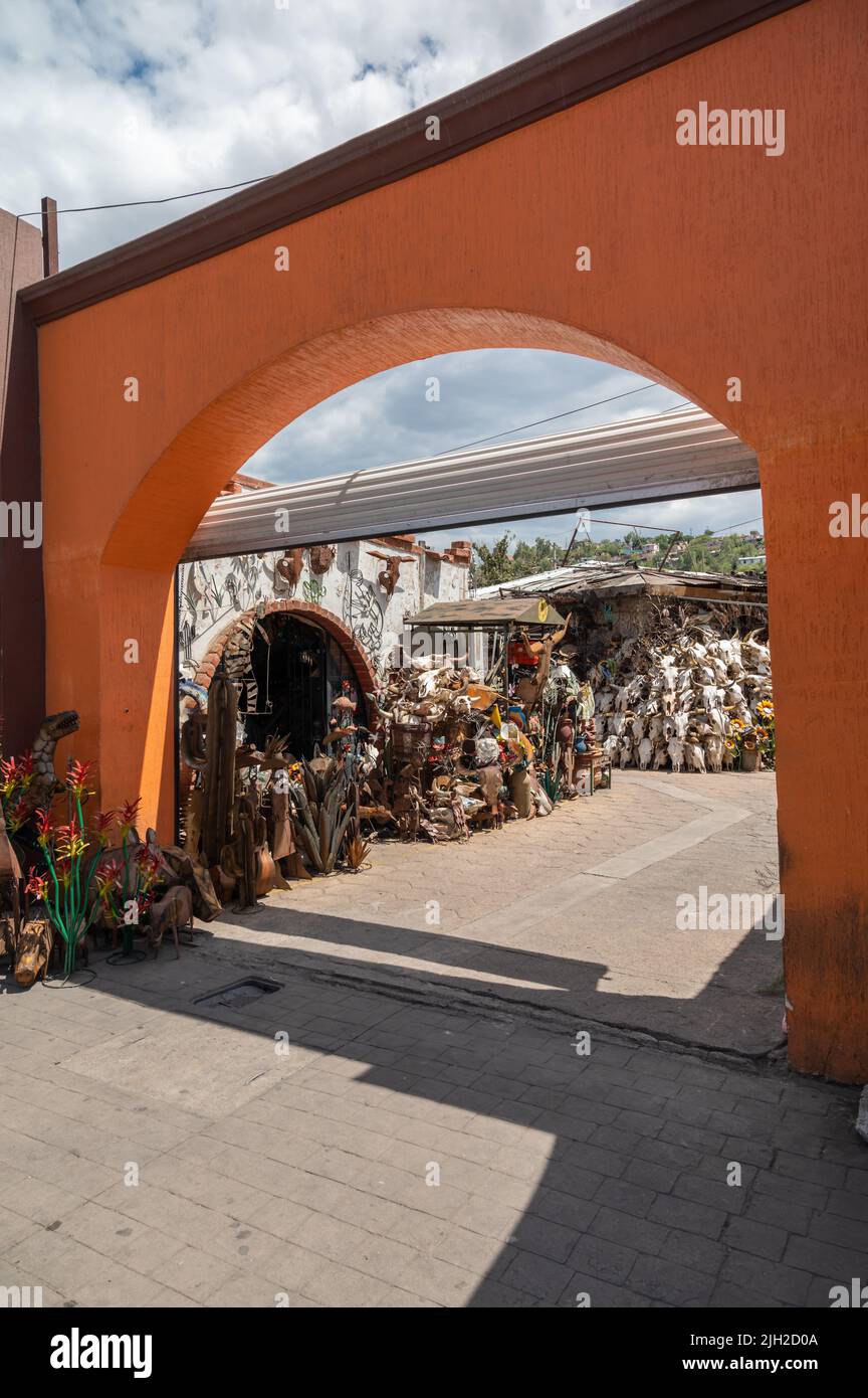 Magasins et marché de rue à Nogales, Mexique. Banque D'Images
