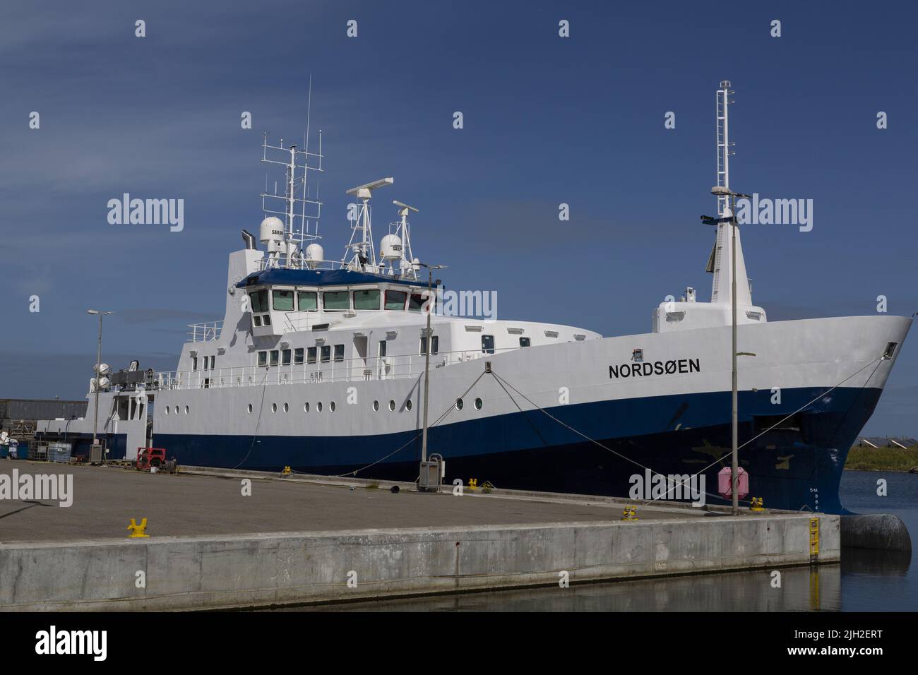 Le navire d'inspection 'Nordsoen' du ministère danois de la pêche a été construit à Gdansk, en Pologne, et achevé à Hvide Sande, au Danemark, à l'été 202 Banque D'Images