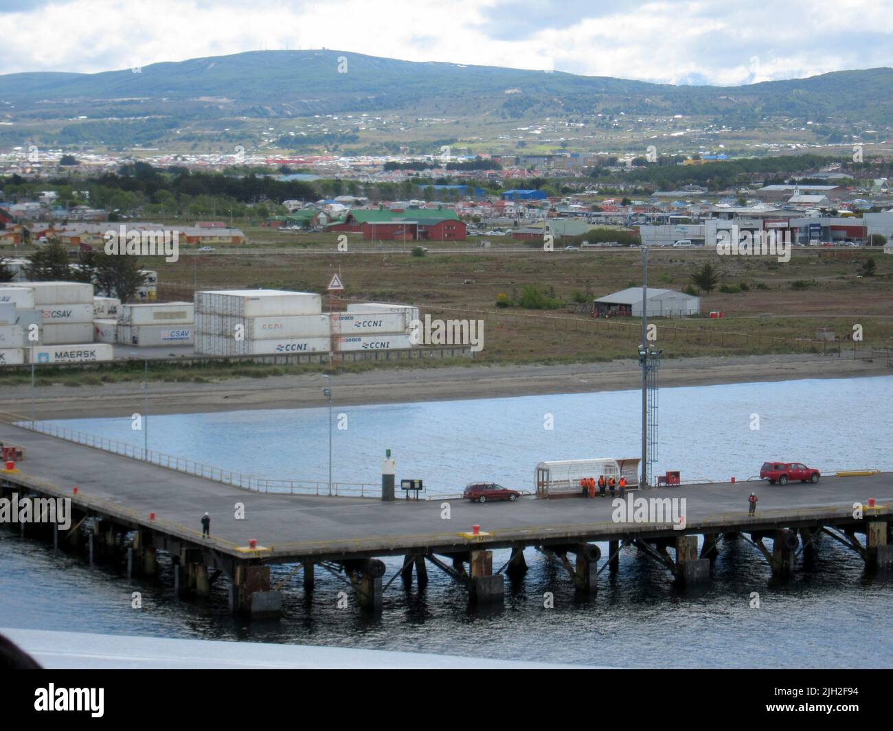 Conteneur im Hafen Punta Arenas Banque D'Images