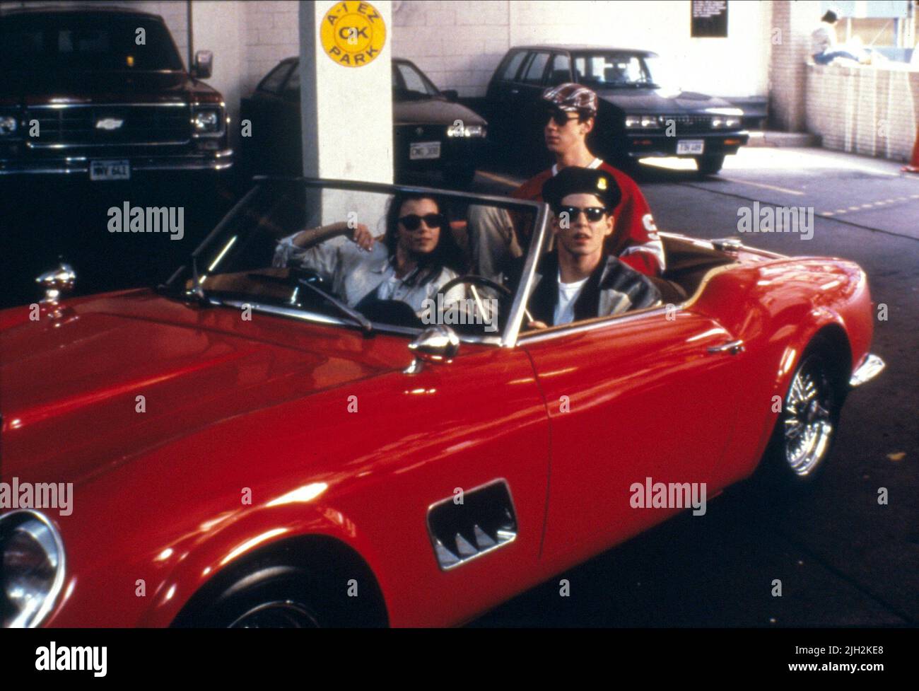 SARA,BRODERICK,RUCK, FERRIS BUELLER JOUR DE NON, 1986 Banque D'Images