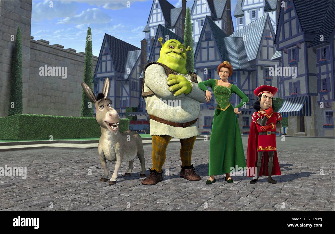DONKEY,SHREK,FIONA,FARQUHART, SHREK, 2001 Banque D'Images