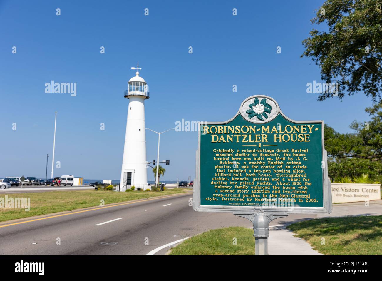 Biloxi, MS - 18 juin 2022: Marqueur historique de la maison Robinson-Maloney-Dantzler Banque D'Images