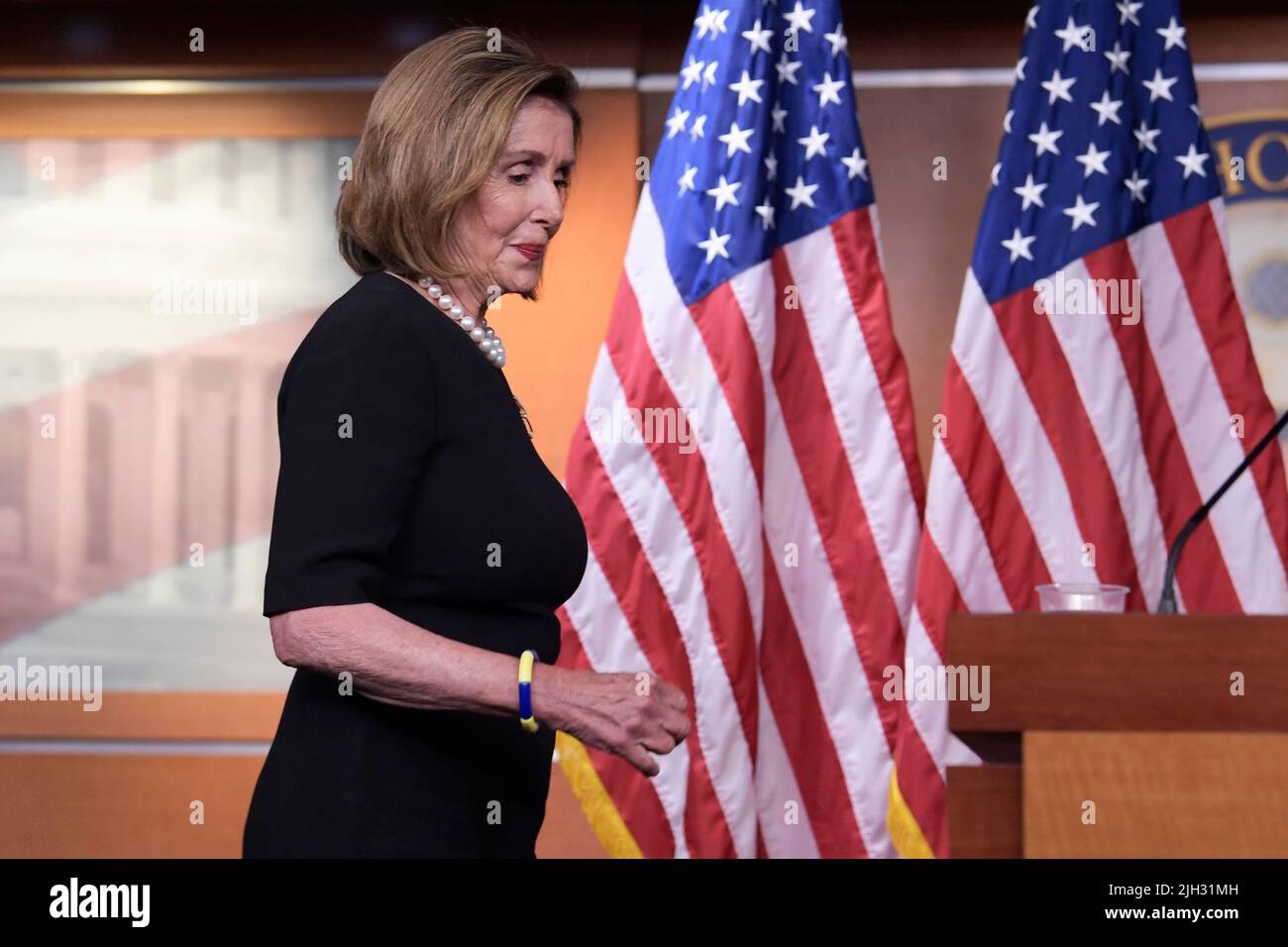 Washington DC, États-Unis. 14th juillet 2022. 14 juillet 2022, Washington, Distric of Columbia, Etats-Unis: La conférencière de la maison NANCY PELOSI(D-CA) parle de projet de loi sur l'avortement lors de sa conférence de presse hebdomadaire d'aujourd'hui sur 14 juillet 2022 à HVC/Capitol Hill à Washington DC, Etats-Unis. Crédit : ZUMA Press, Inc./Alay Live News Banque D'Images