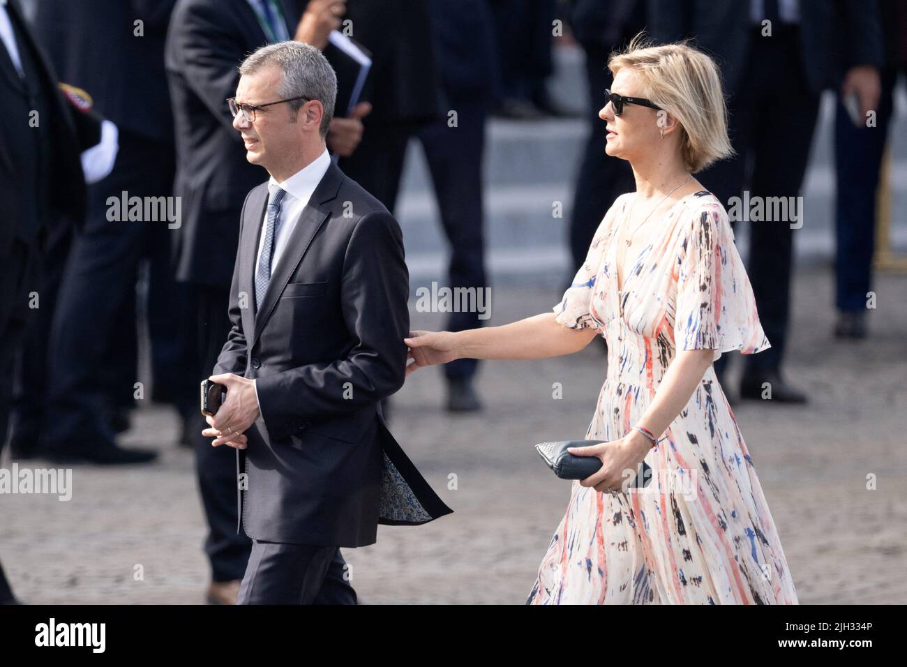 Paris, France. 14th juillet 2022. Alexis Kohler et sa femme Sylvie