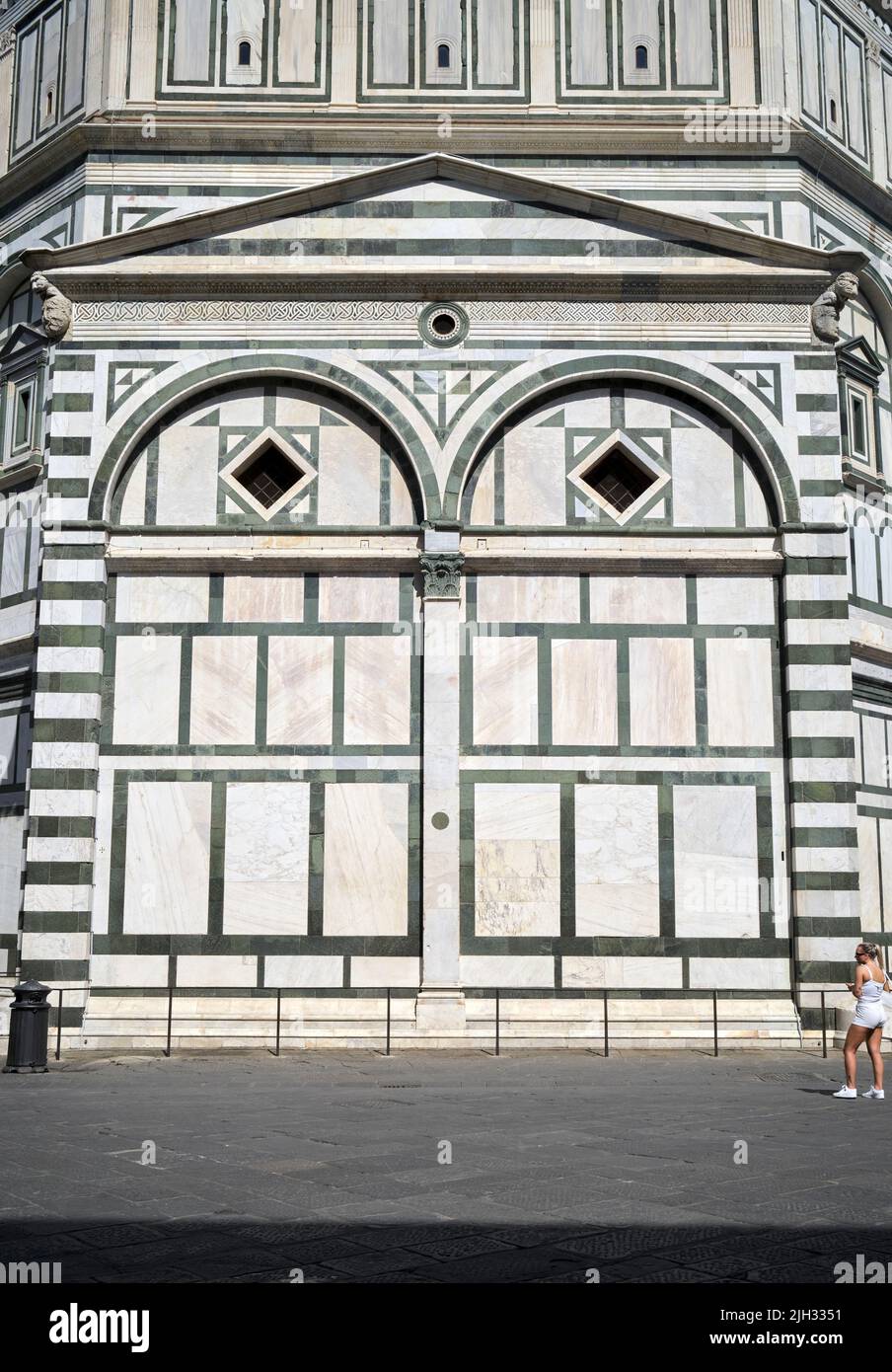 Le Baptistère de Saint Jean sur la Piazza del Duomo à Florence Italie Banque D'Images