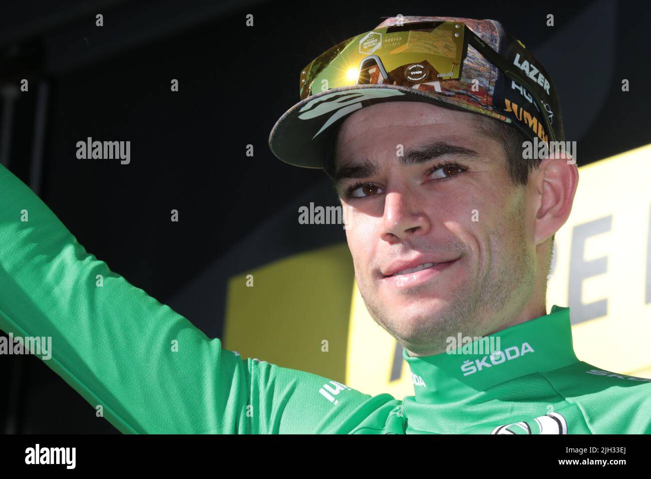 France. 14th juillet 2022. 14th juillet 2022 ; Alpe d'Huez, France : UCI Cycling Tour de France phase 14, Briançon à Alpe d'Huez ; Wout Van Aert Jumbo-Visma ; Credit: Action plus Sports Images/Alamy Live News Banque D'Images