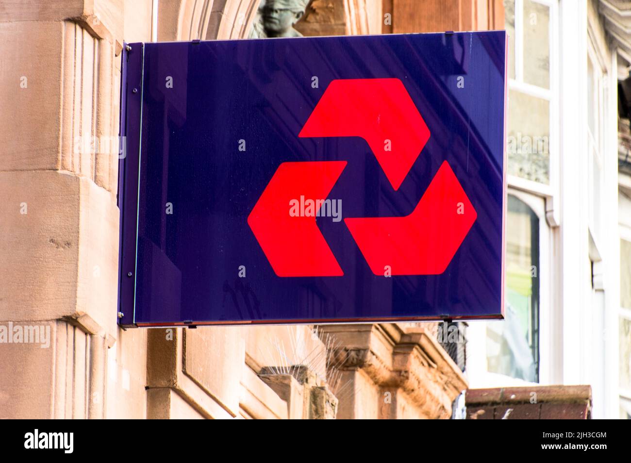 Logo de la banque NatWest sur le mur latéral Banque D'Images