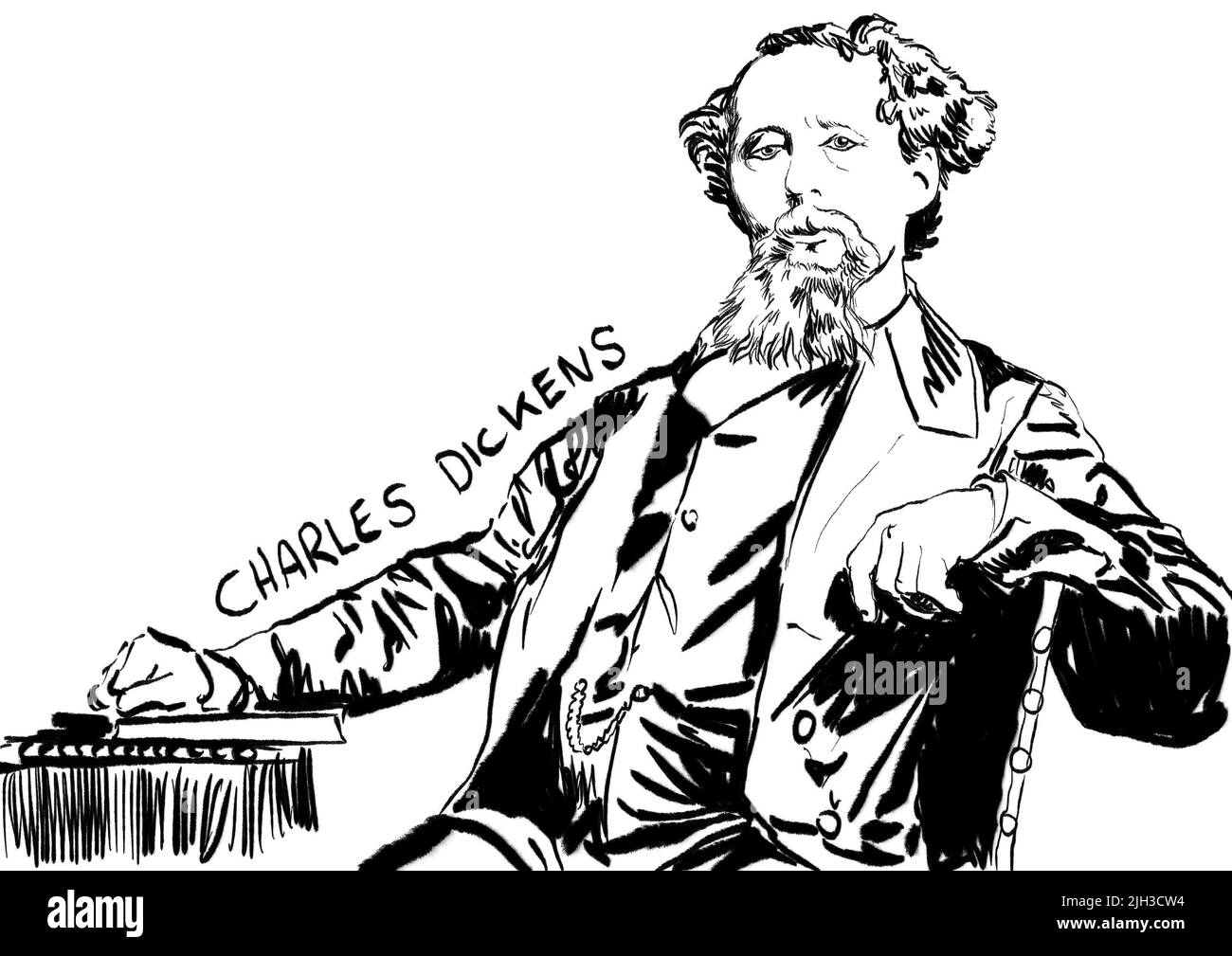Dickens portrait Banque d'images détourées - Alamy