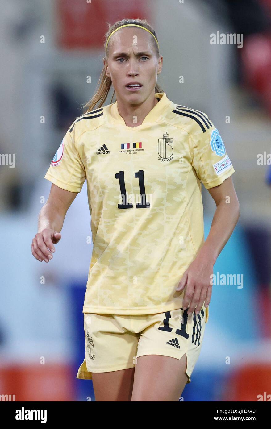 Rotherham, Royaume-Uni, 14th juillet 2022. Janice Cayman de Belgique lors du Championnat d'Europe des femmes de l'UEFA 2022 au stade de New York, Rotherham. Crédit photo à lire: Darren Staples / Sportimage crédit: Sportimage / Alay Live News Banque D'Images