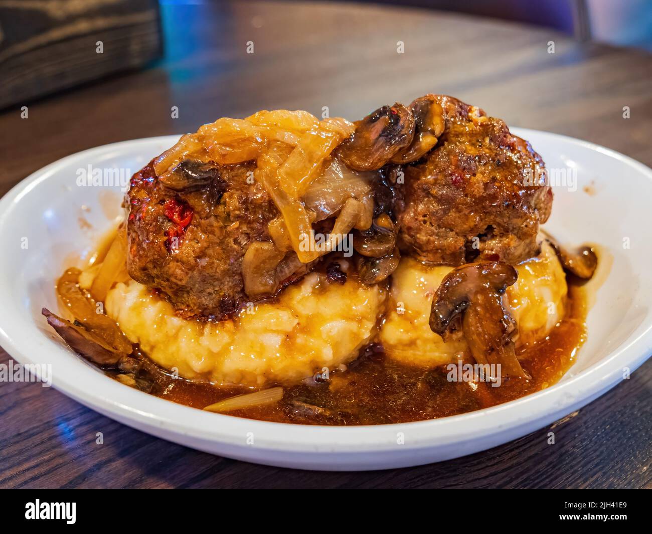 Gros plan de boule de viande de bison frite au Montana Banque D'Images