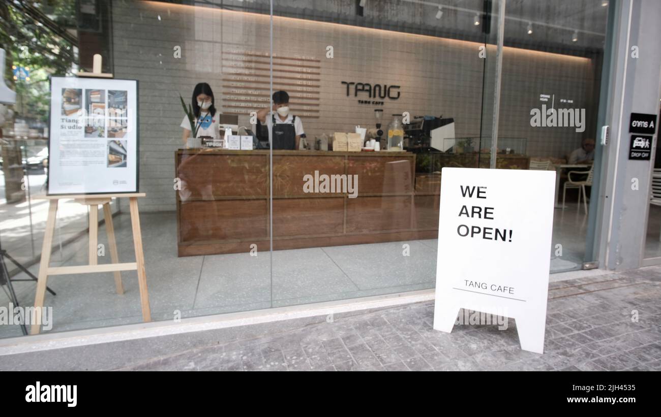 Tang Cafe Coffee Shop Surawong Street Silom soi 4 Surawong Bangkok Thaïlande Banque D'Images