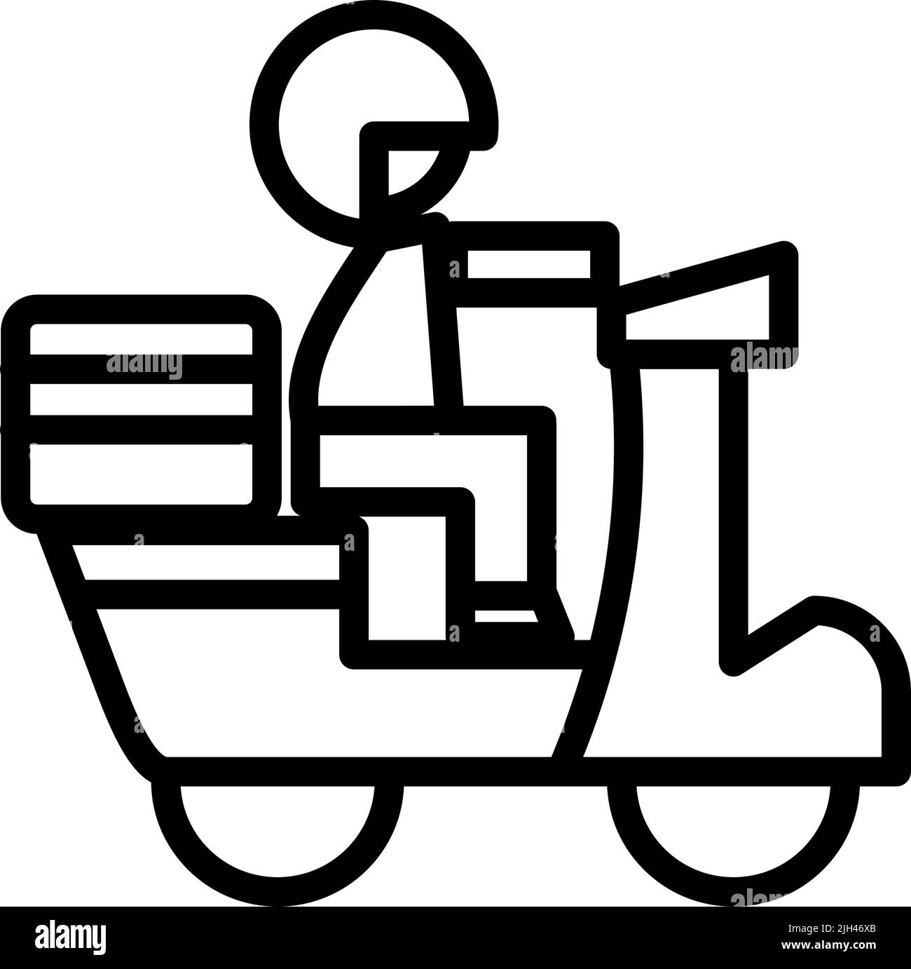 Une personne portant un casque conduisant une moto. Vecteur modifiable. Illustration de Vecteur