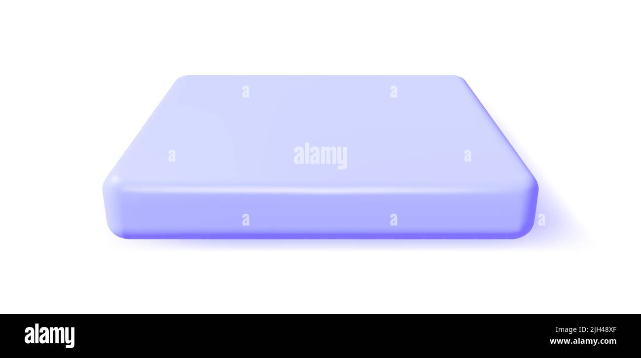 3D Blue Square Podium isolé. Illustration de Vecteur