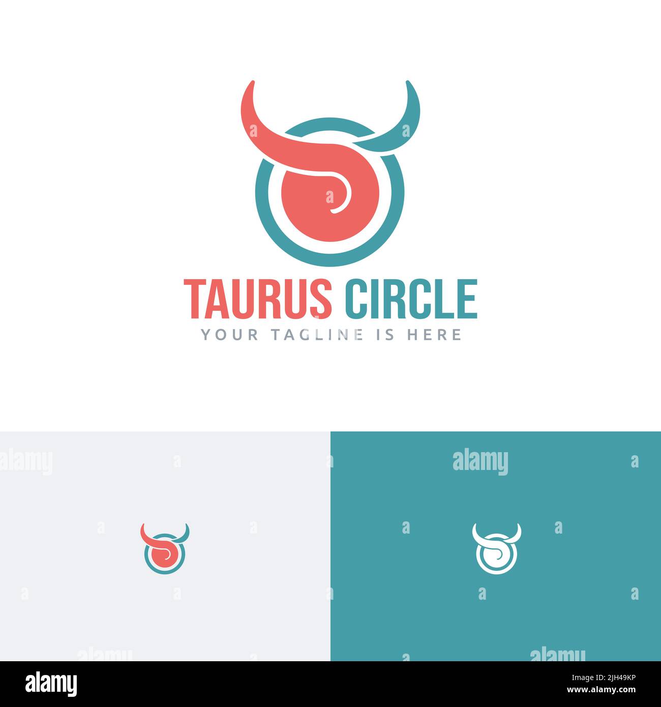 Taurus Myth Bull Eye symbole cercle abstrait logo Illustration de Vecteur