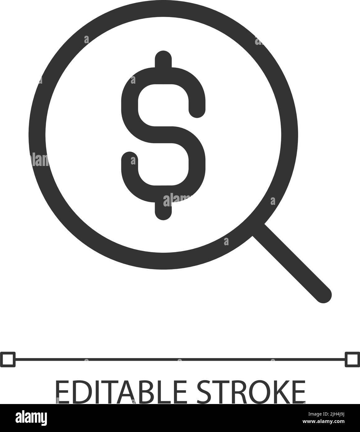 Rechercher le meilleur taux de change pixel Perfect Linear ui icône Illustration de Vecteur