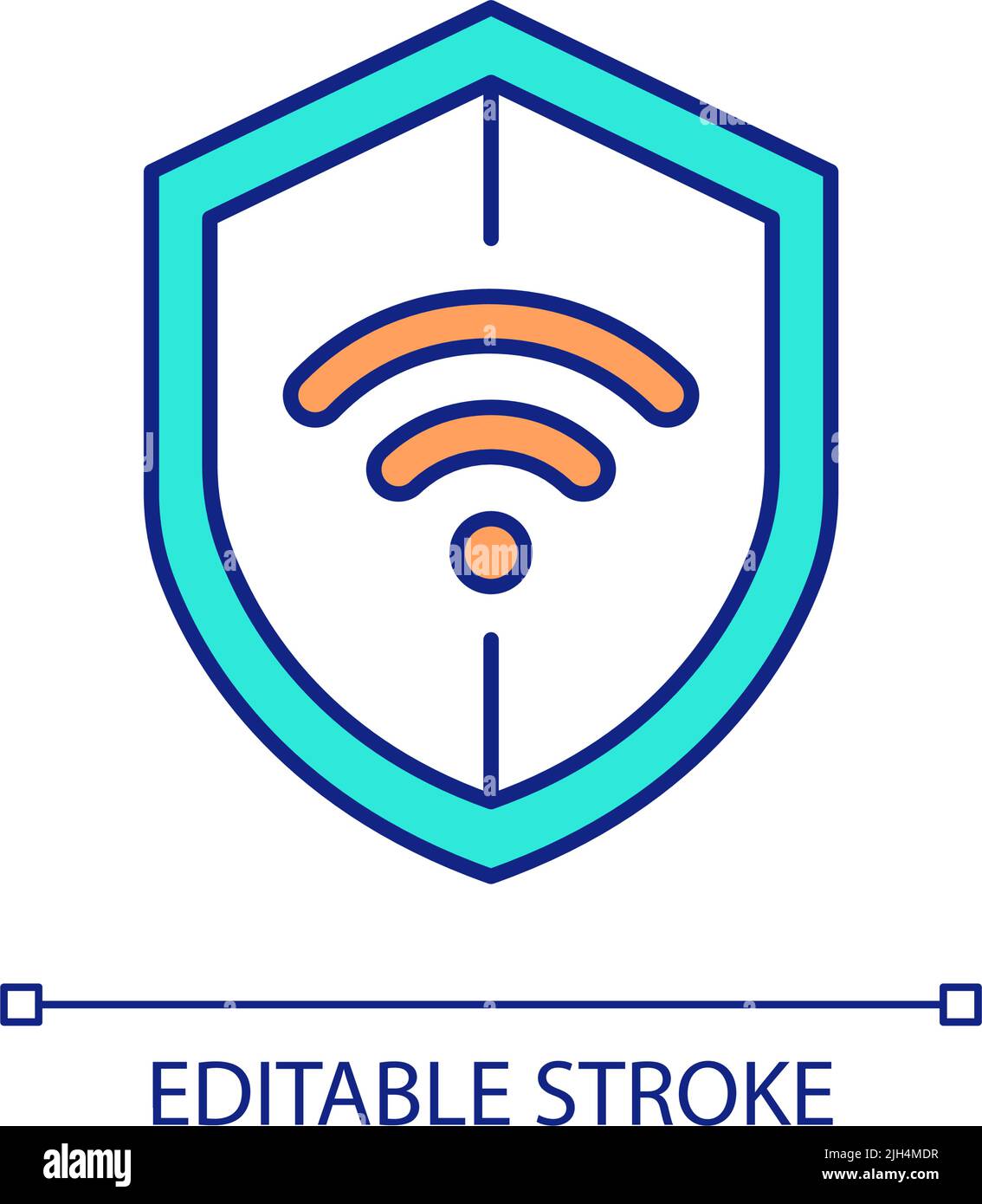 Icône de couleur RVB de sécurité réseau sans fil Illustration de Vecteur