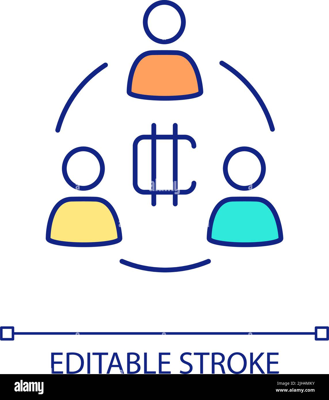Icône de couleur RVB de la communauté Crypto Illustration de Vecteur