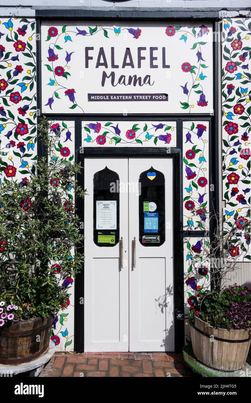 Boutique à emporter de falafel Mama, Stroud, Gloucestershire, Royaume-Uni Banque D'Images