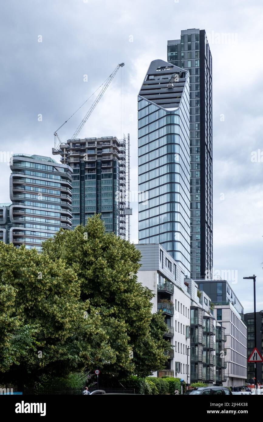 La Tour chronique, la Tour Canaletto et la Tour Carrara à Islington - des travaux de construction sont en cours Banque D'Images