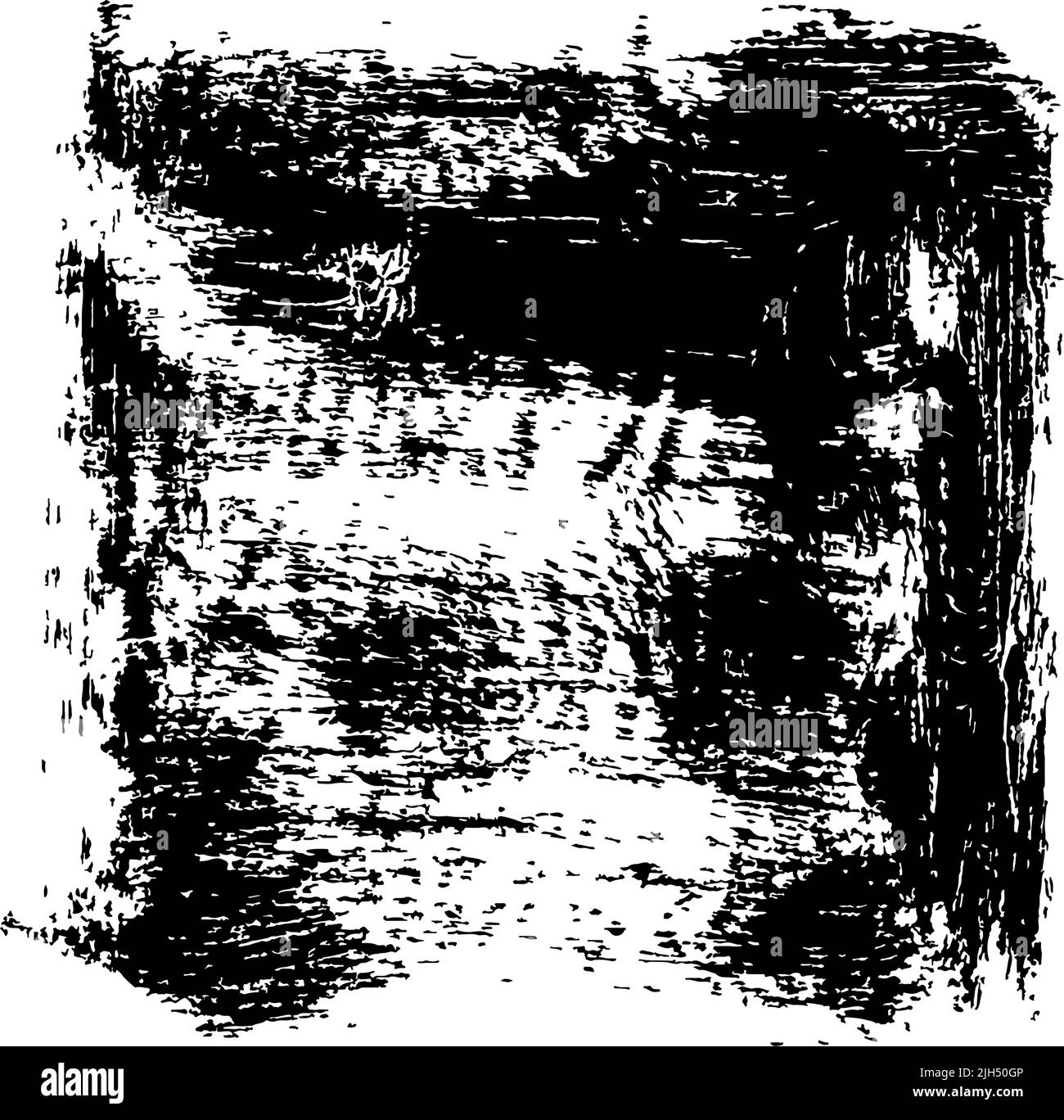 Carré de grunge noir dessiné à la main avec des gribouces. Illustration de Vecteur