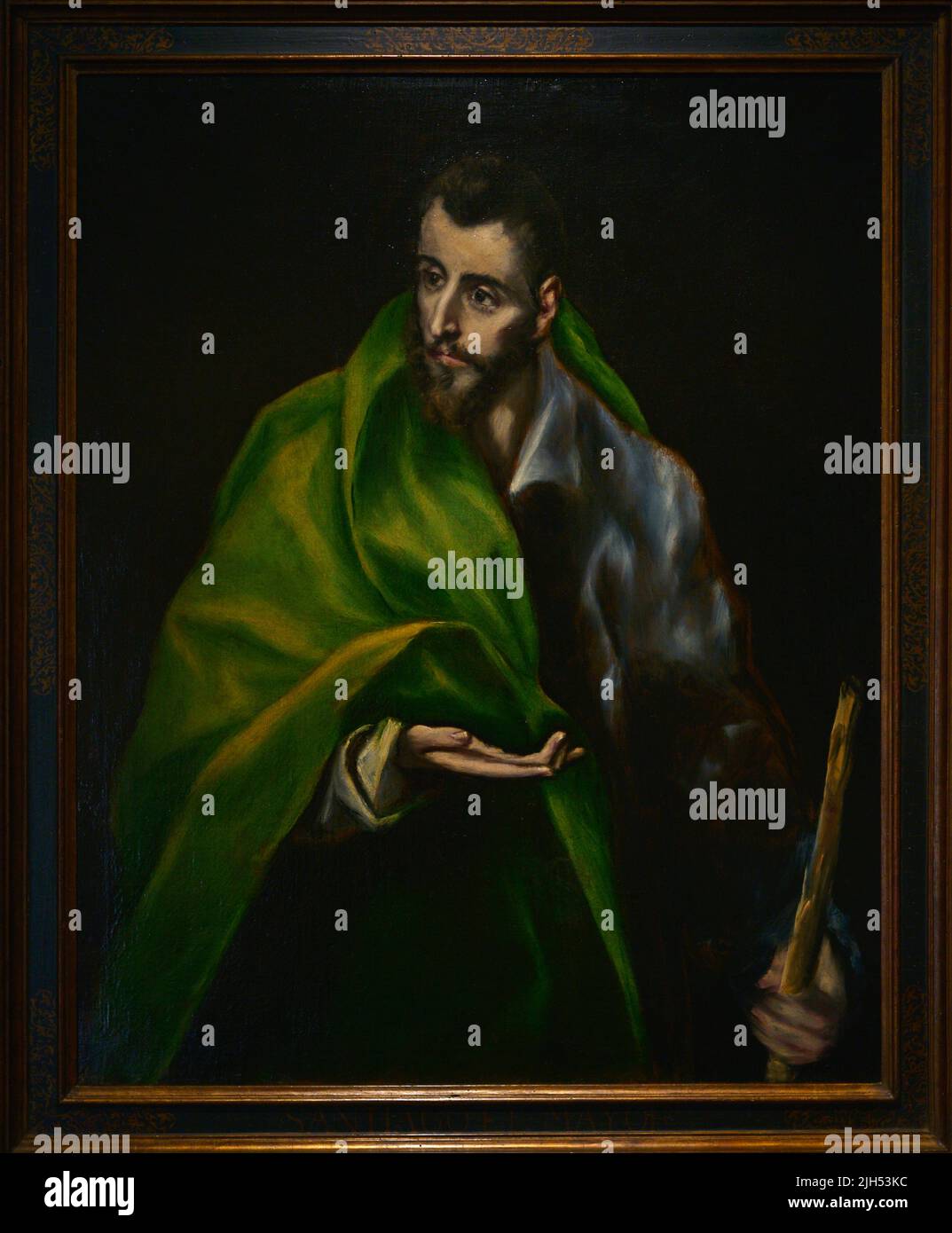 Saint James le plus grand. Un des douze apôtres de Jésus. Portrait de El Greco (Doménikos Theotokópoulos) (1541-1614), ca. 1608-1614. Huile sur toile. Musée El Greco. Tolède, Espagne. Banque D'Images