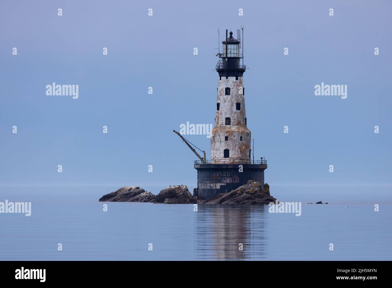 Phare Rock of Ages sur le lac supérieur Banque D'Images