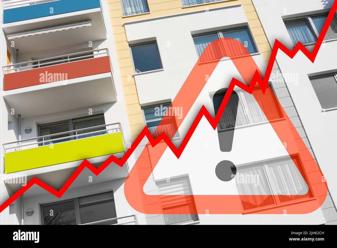 Attention augmentation de loyer. Une image symbolique. Banque D'Images