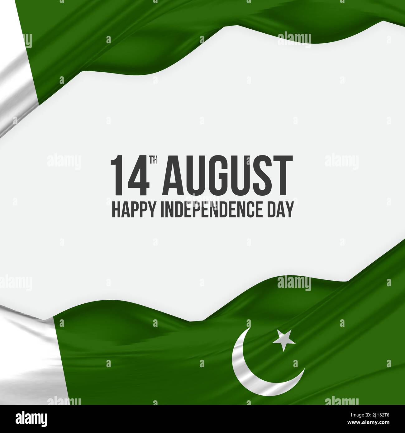 14th août Happy Independence Day Pakistan conception de salutation. Drapeau pakistanais en satin ou en soie. Illustration vectorielle. Illustration de Vecteur