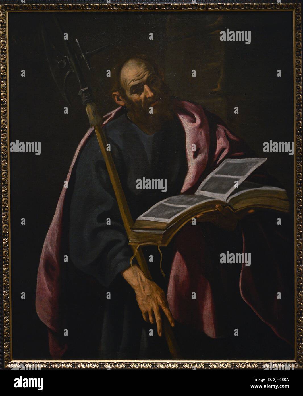 Saint Matthias. Portrait de Luis Tristán (1580-1624), ca. 1620. Huile sur toile (130 x 104 cm). Musée El Greco. Tolède, Espagne. Banque D'Images