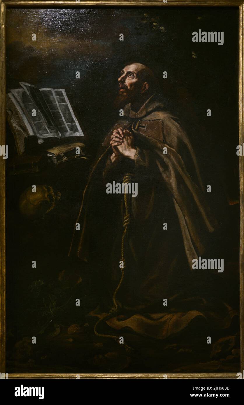 Saint Pierre d'Alcántara (1499-1562). Franciscain espagnol. Portrait de Luis Tristán (1580-1624), ca. 1620. Huile sur toile (169 x 111 cm). Prêt du Museo del Prado. Musée El Greco. Tolède, Espagne. Banque D'Images